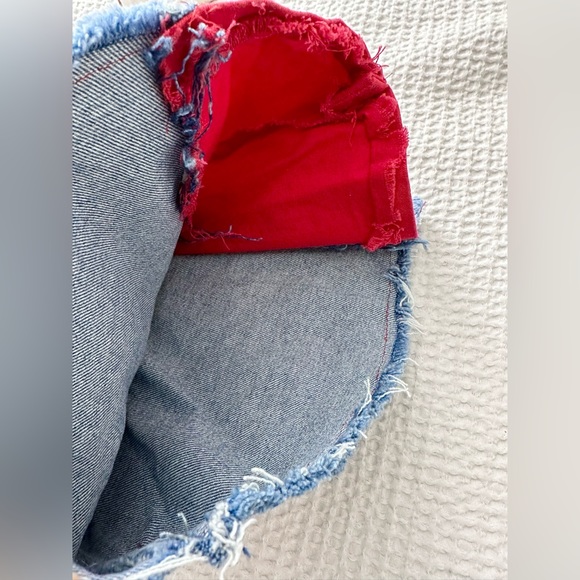 F21 custom red rhinestone‎ flared wide leg jeans - Picture 10 of 10